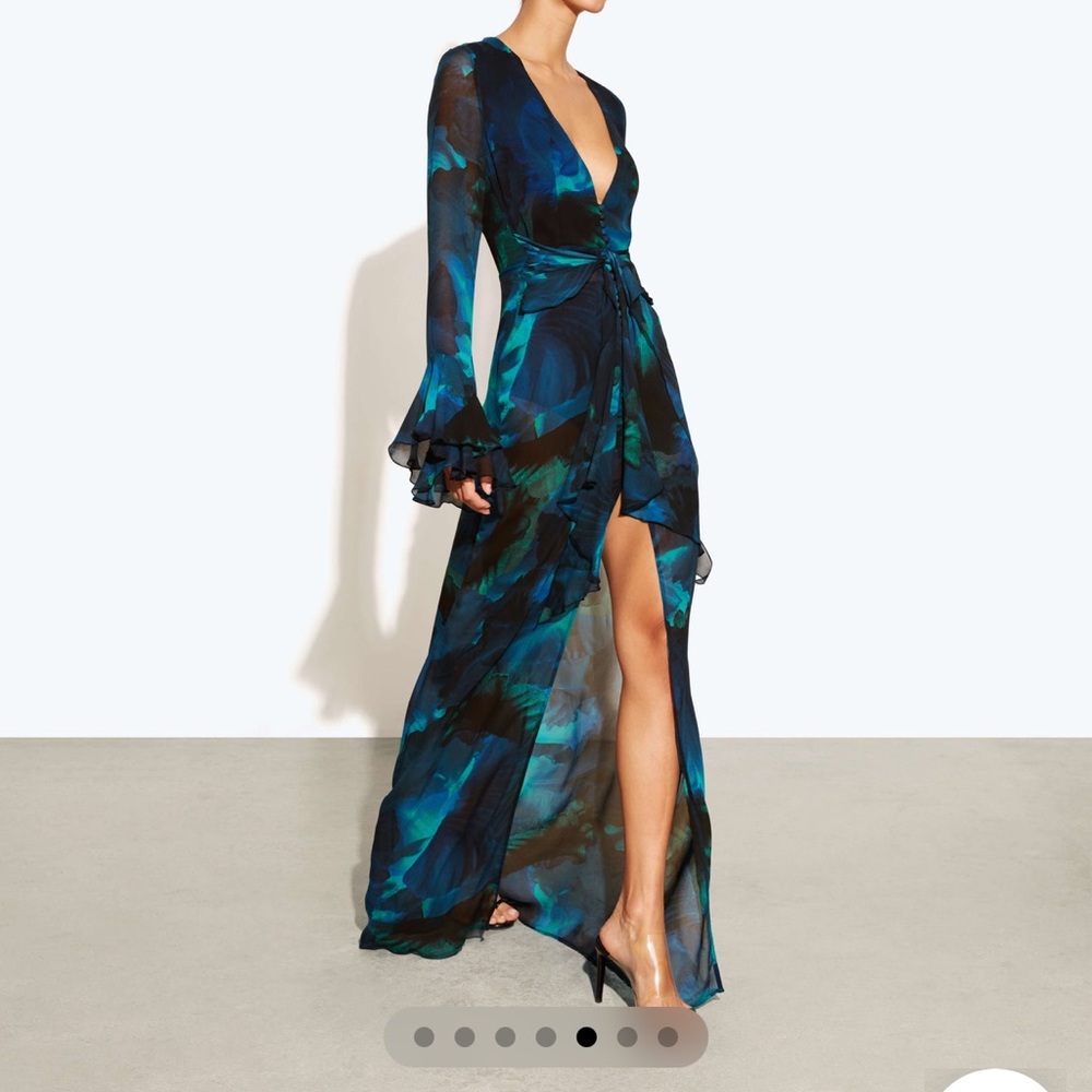 Rat & Boa Vibrant Blue and Green Maxi Dress